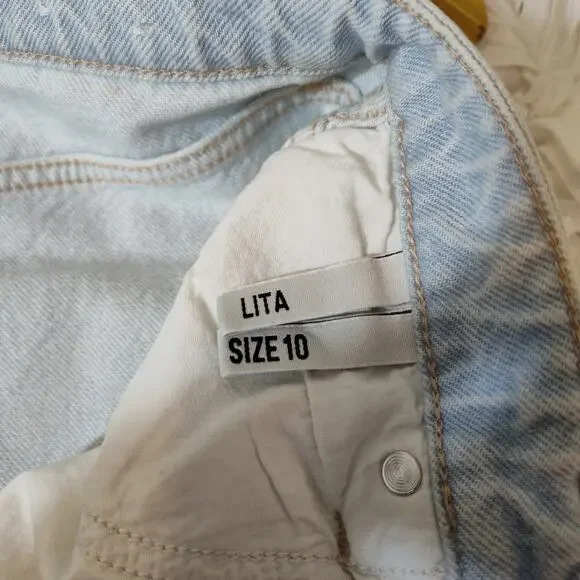 WRANGLER DISTRESSED HIGH WAISTED JEANS LITA WOMEN SIZE 10 BUTTONFLY  LIGHT WASH - Picture 13 of 17